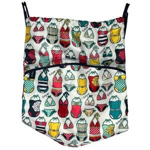 Thirty One Swim Print Cinch Sack Drawstring Backpack Front Pocket